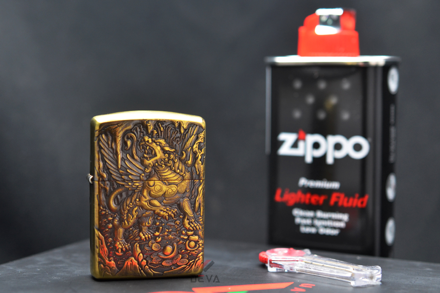 Set Zippo Armor Khắc Nổi 3D Hung Thú Thời Thượng