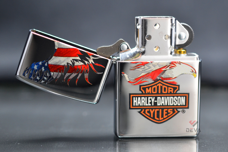 Zippo chủ đề cờ Mỹ cách điệu Harley Davidson American Flag