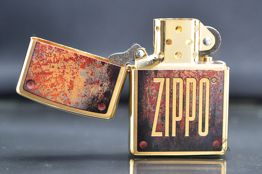 Zippo Mỹ chính hãng chủ đề mô phỏng Rusty Plate